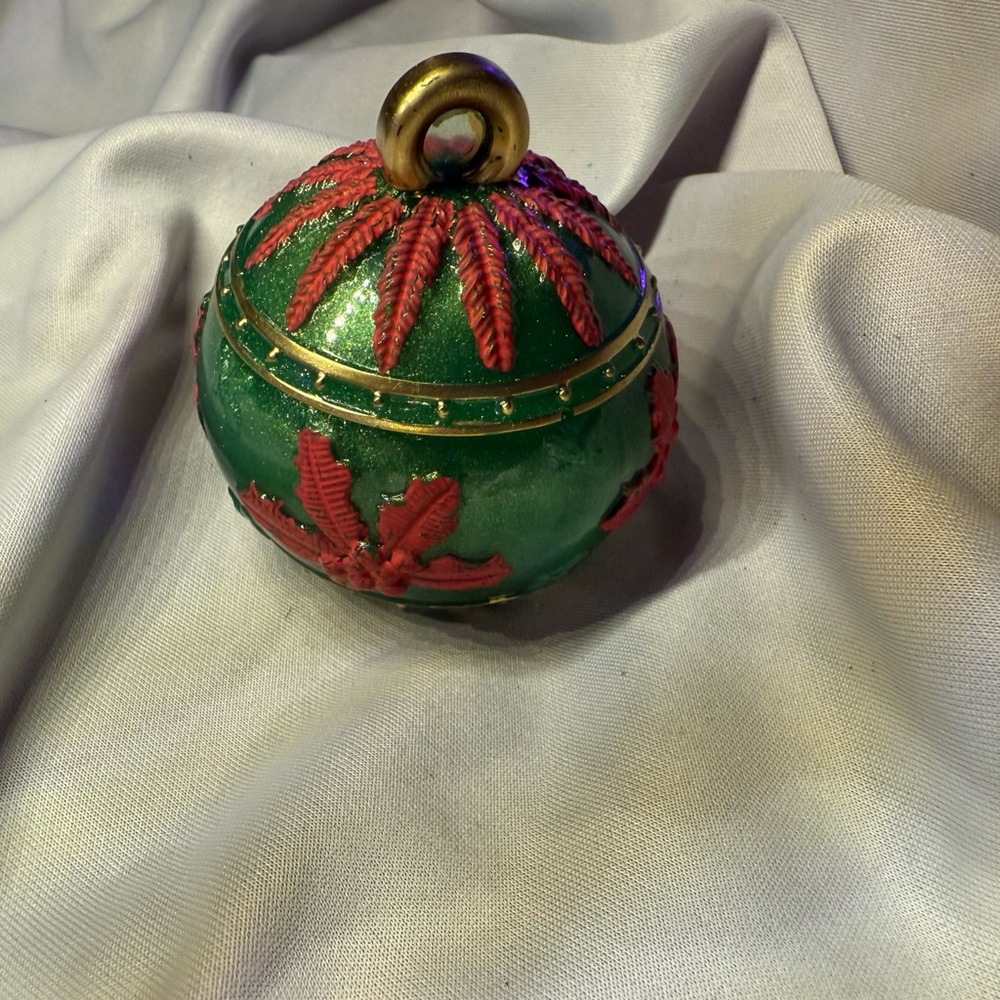 Festive Green and Red Holiday Ornament